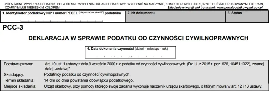 Zdjęcie Podatek od czynności cywilnoprawnych PCC-3: poznaj wysokość i zasady